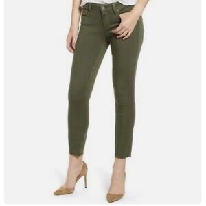 Paige Verdugo Ankle Raw-hem Skinny Jean. Rustic Olive Green. Women’s Size 26